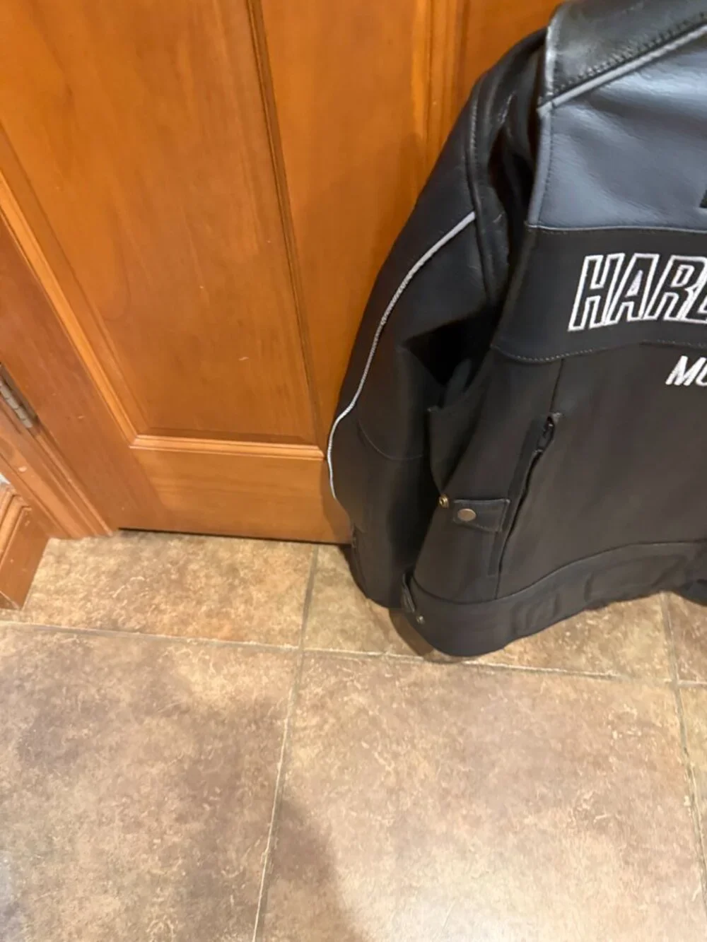 Harley Davidson Men's Votary black and Gray 100% Real Leather Motorcycle Jacket